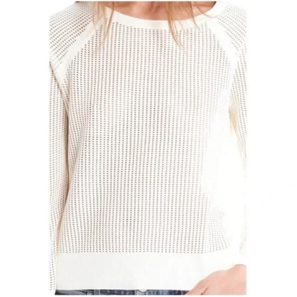 RAG & BONE The Shelby Pullover In Vanilla Perforated Raglan Sleeves New York XS - Picture 6 of 17